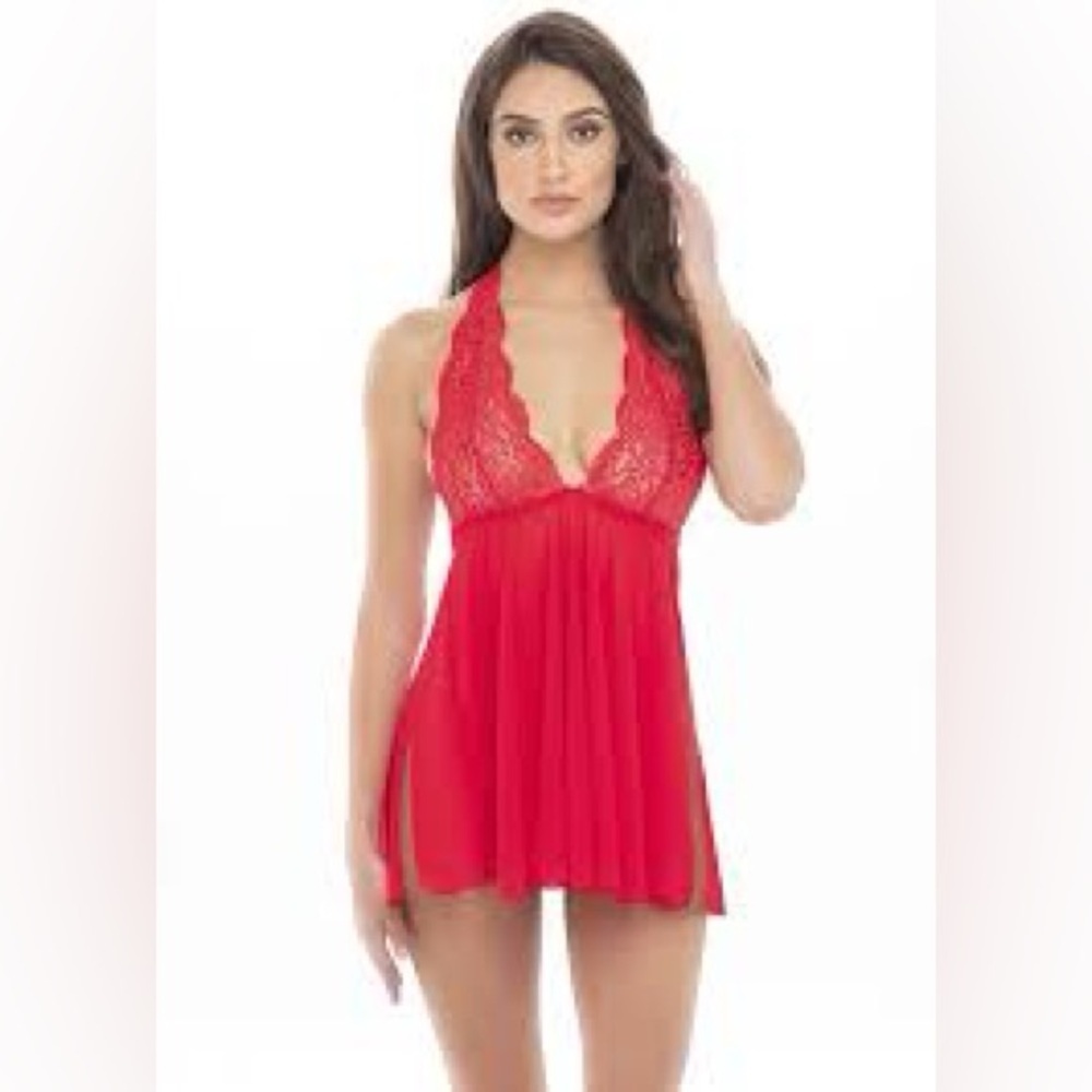 Dolled Up Red Lace Chemise